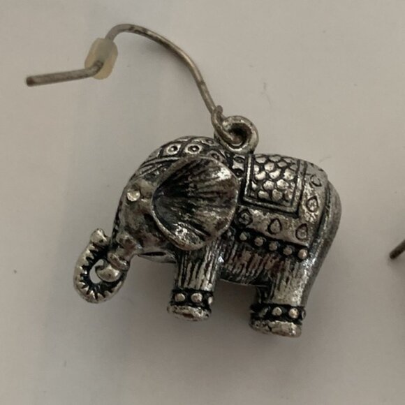 Elephant earrings 2 pairs.w studs. Silver color hardware. - Picture 4 of 14